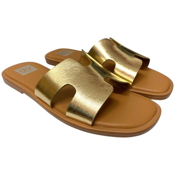 DV Dolce Vita Women's H-Band Hollie Lightweight Slide Sandal - Gold - Picture 1 of 7